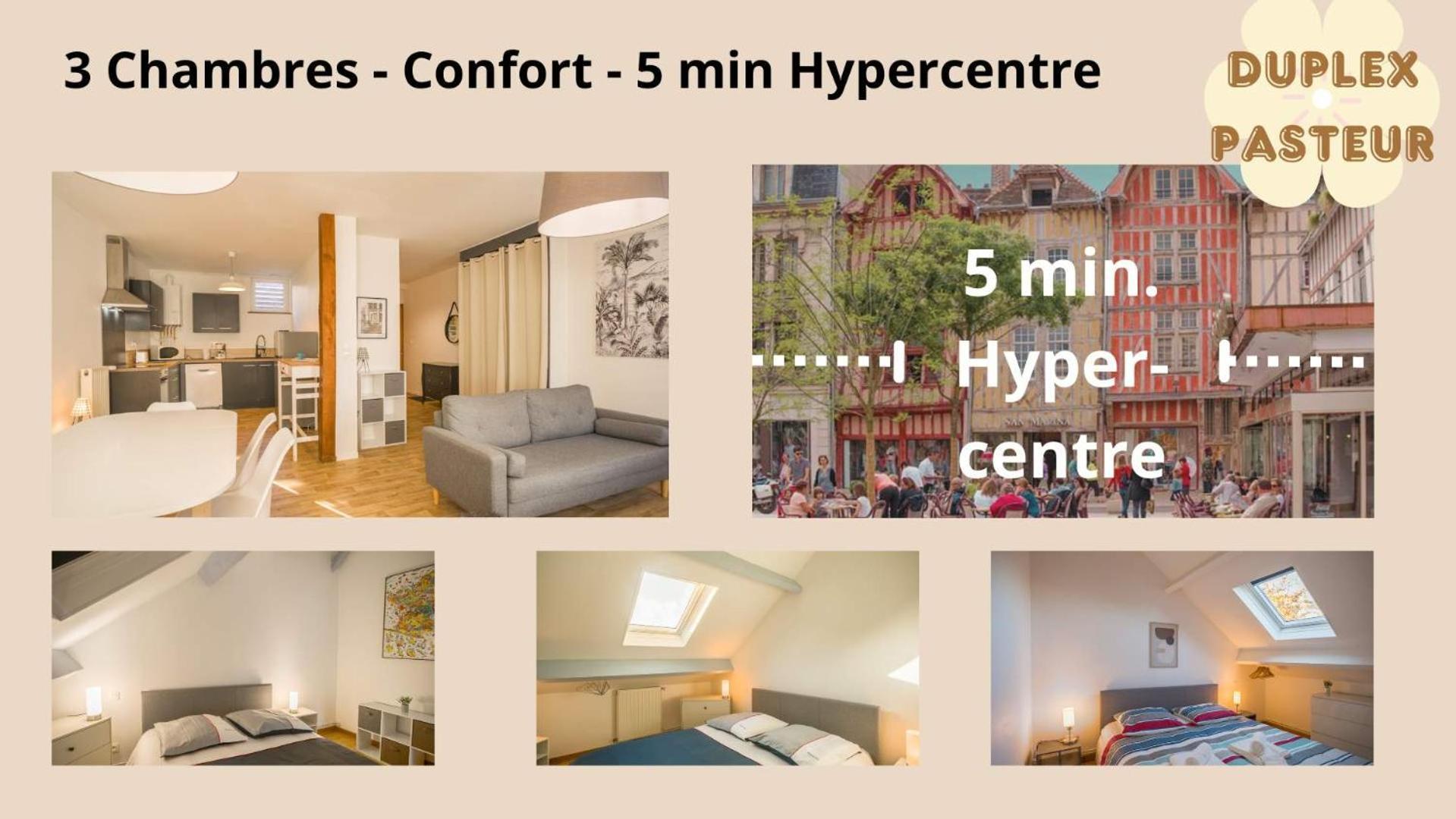 Le Duplex Pasteur - 5 Min Hypercentre - Ideal Groupe - Parking Gratuit Troyes Exterior photo